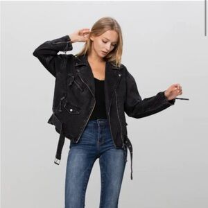 Insane Gene Ride Or Die Black Moto Jacket Medium‎